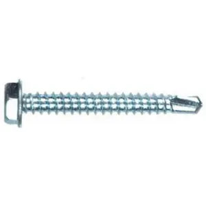 Hillman Fasteners 560380 0.25-14 x 1.5 in. Hex Washer Head Self Drilling Screw- 100 Pack