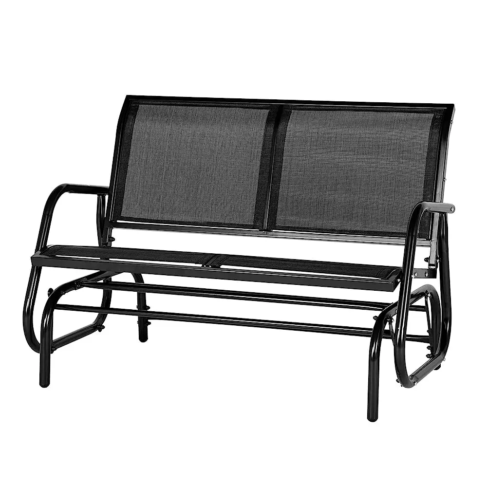 Outdoor Glider Bench for Outside Patio Gliders Porch Glider Swing Loveseat with Steel Frame for Backyard Garden for 2 Persons