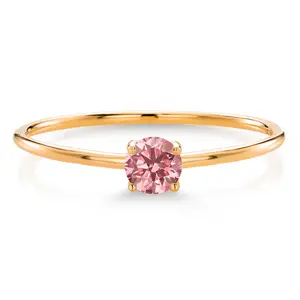 Gem Stone King 10K Yellow Gold Gemstone Birthstone Solitaire Engagement Ring | Round 3.5MM | Wedding Anniversary Promise Gold Ring For Women | Size 5, 6, 7, 8, 9