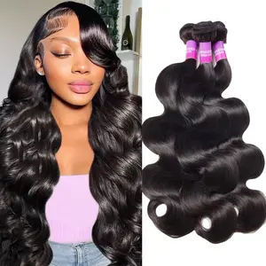 Recool Hair 100% Brazilian Virgin Human Hair Body Wave/Straight/Deep Wave Bundles with Closure Bundles Sew in/Glue in Bundles