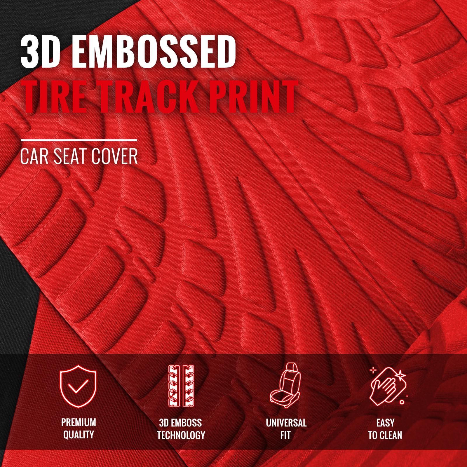 Car Seat Covers for 5 Seats Universal, Fabric Breathable Car Front & Rear Seat Protectors, Airbag Compatible, Full Protection, Fits Most Cars Trucks Vans SUVs, Red Gray Black Blue Seat Covers, Car Decor Gift, Truck Accessories, Car Interior Accessories