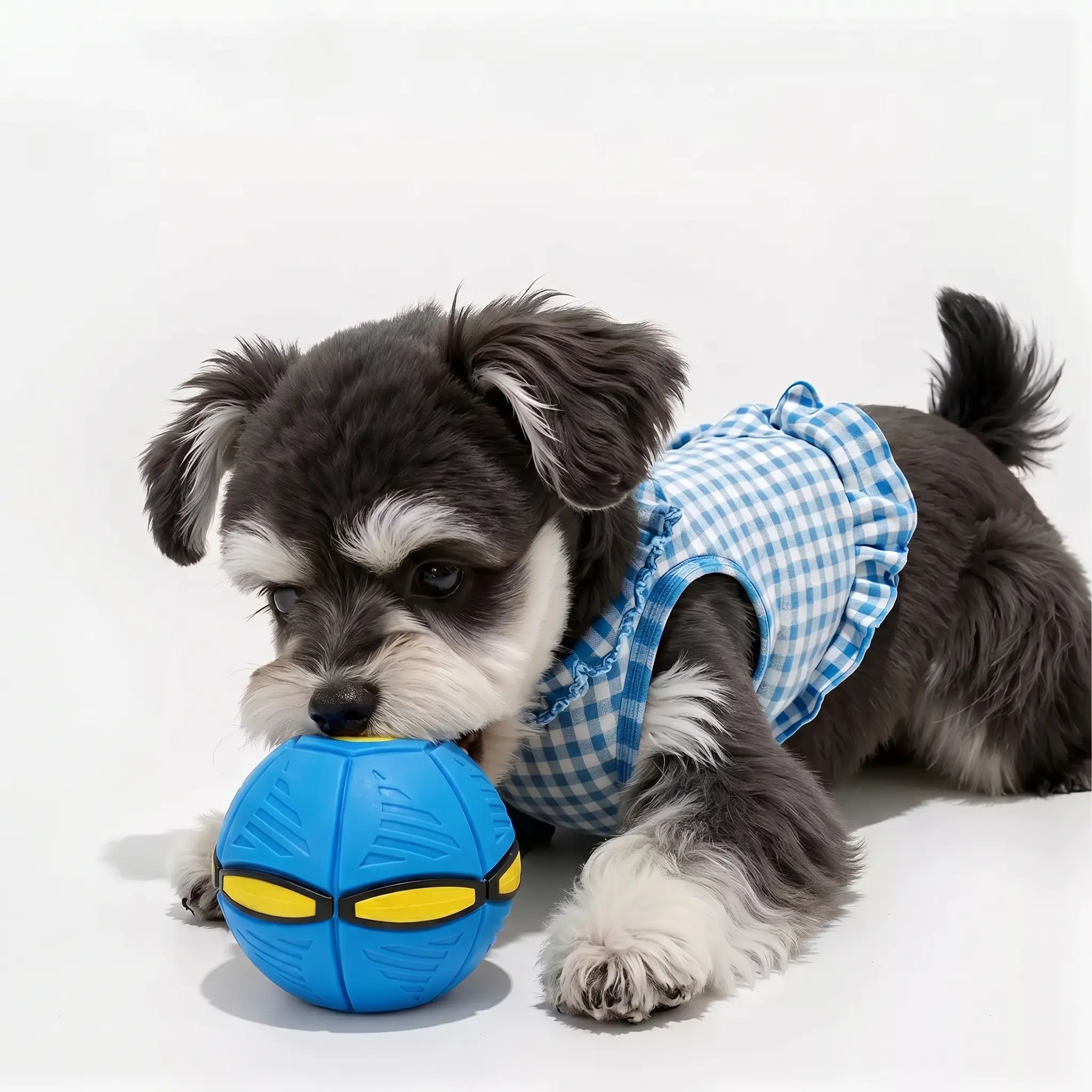 Upgraded Pet Flying Saucer Ball, Colorful Dog Cat Interactive Toy, Outdoor Portable Pet Play Ball,Foldable Training Fetch Toy, Perfect Pet Christmas Birthday Gift, Deformable Pop-up UFO Flying Ball for Backyard Outdoor Games