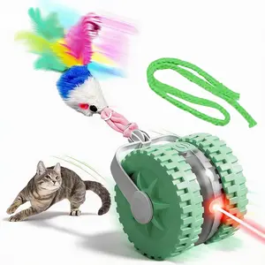 Automatic Intelligent Laser Cat Toy Ball、USB Rechargeable Rolling Interactive Cat Toy Auto Obstacle Avoidance Smart Teaser Toy for Indoor Cats