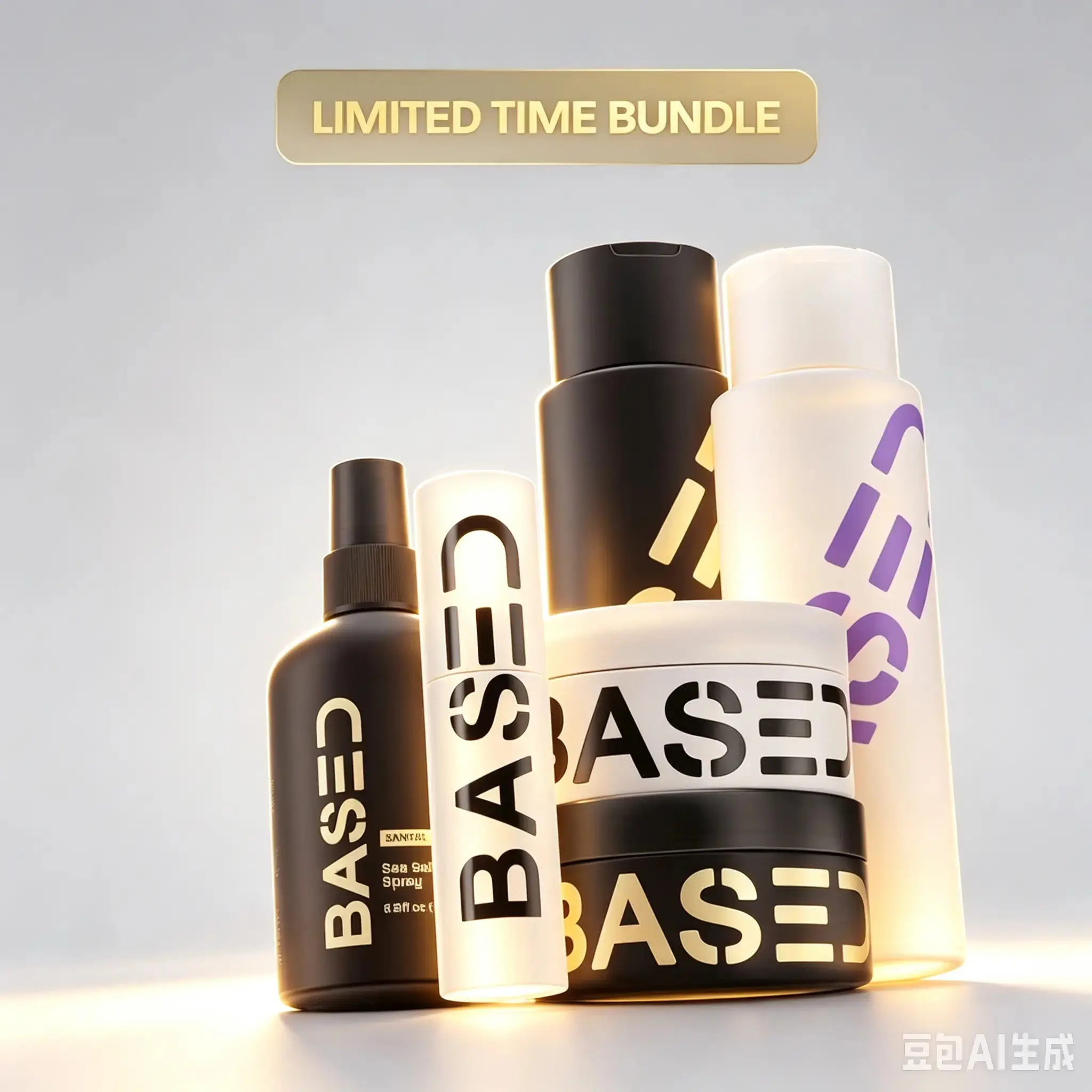 BASED Deluxe Straight/Wavy Hair Kit| Shampoo, Conditioner, Texture Powder, Hair Clay, Pomade, Sea Salt Spray + Wooden Comb| Non-Toxic, High Performance