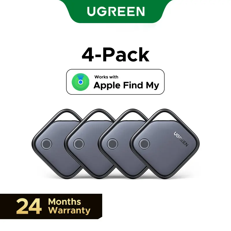 UGREEN Finder Tag Compatible with Apple Offcial Chip ( iOS Only） , Anti-lost for Car Key Wallet Luggage Passport with Alarm& Left-Behind Remind Slim Bluetooth Tracker,Gps Signal Protector Smart Tracking,Summer Sale