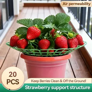 Garden Hack Strawberry Plant Support, 20PCS Watermelon & Berry Support Racks with 3 Stable Legs, PVC Plant Holder for Strawberries, Berries, Watermelon, Cucumbers, Tomatoes, Lettuce, Backyard Garden Essentials