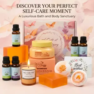Luxurious Soothing Gift Box: Create an exclusive care experience for her, containing essential oils, body scrub, aromatherapy candles and other core items, full of healing feeling