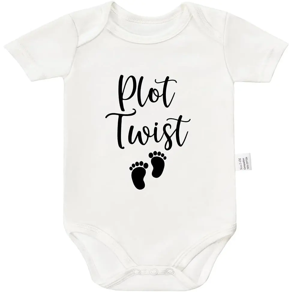 Plot Twist Short-Sleeve Infant Bodysuits - Baby Girls Clothing, Newborn to 24-Month Grandparent Baby Announcement Outfit