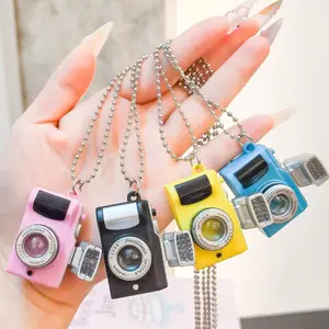 3 PCS Mini Doll Camera Keychain LED Flashlight With Sound Funny Novelty Toy Key Ring Halloween Party Decorations & Doll Accessories