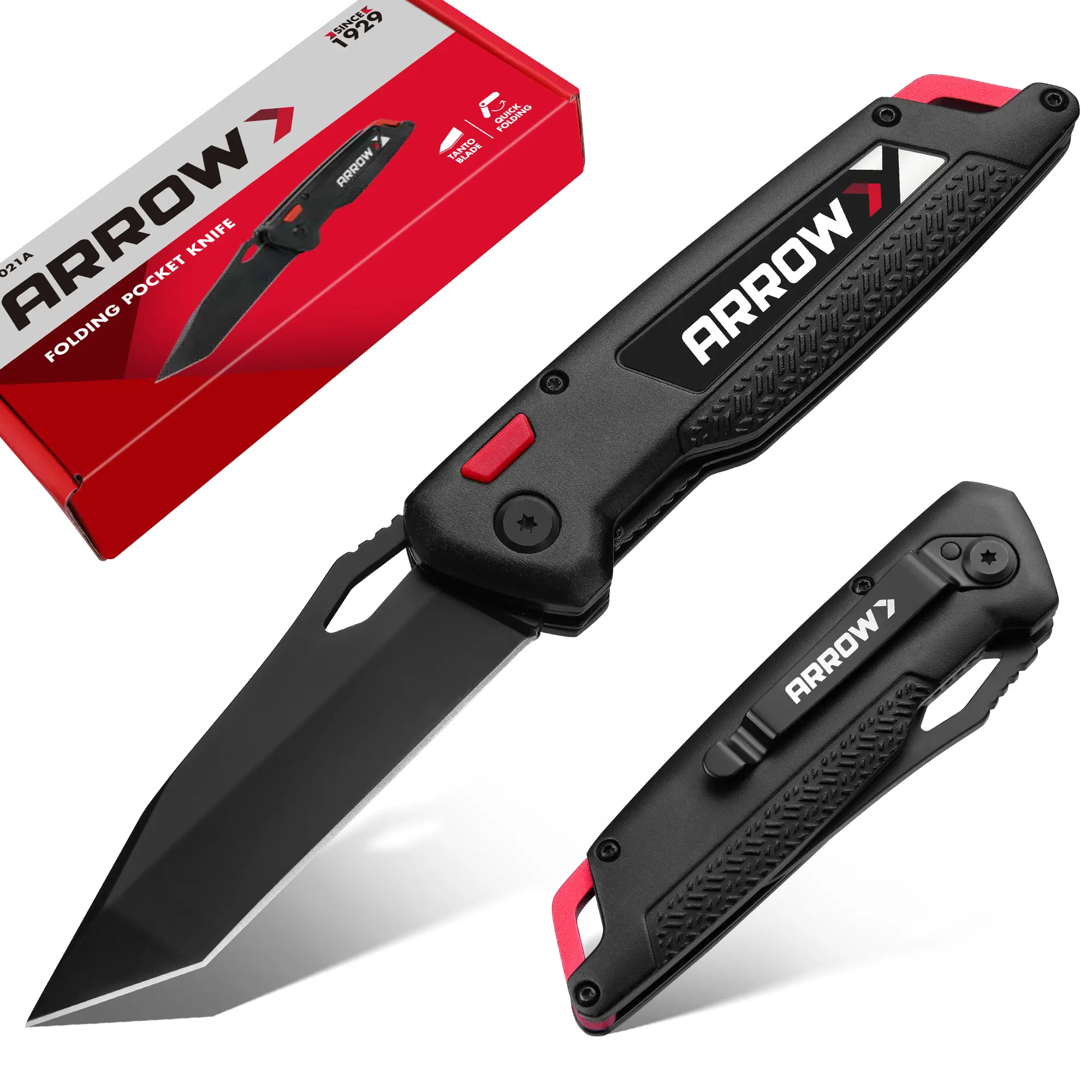 #summersale ARROW 3.5'' Folding Pocket Knife - Liner Lock, Tactical Knife with Pocket Clip & Lanyard Hole, Perfect for Hunting, Camping, Survival