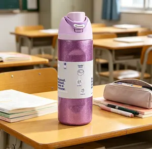 Owala FreeSip 24oz Thermal Stainless Steel Vacuum Flask - Double-Drink Sports Water Bottle, Stylish Portable Design, Included Straw, Starry Purple, for Hot and Cold Water, Ice Cold Coffee, Straw Drinking, Hot And Cold Water Vacuum Flasks