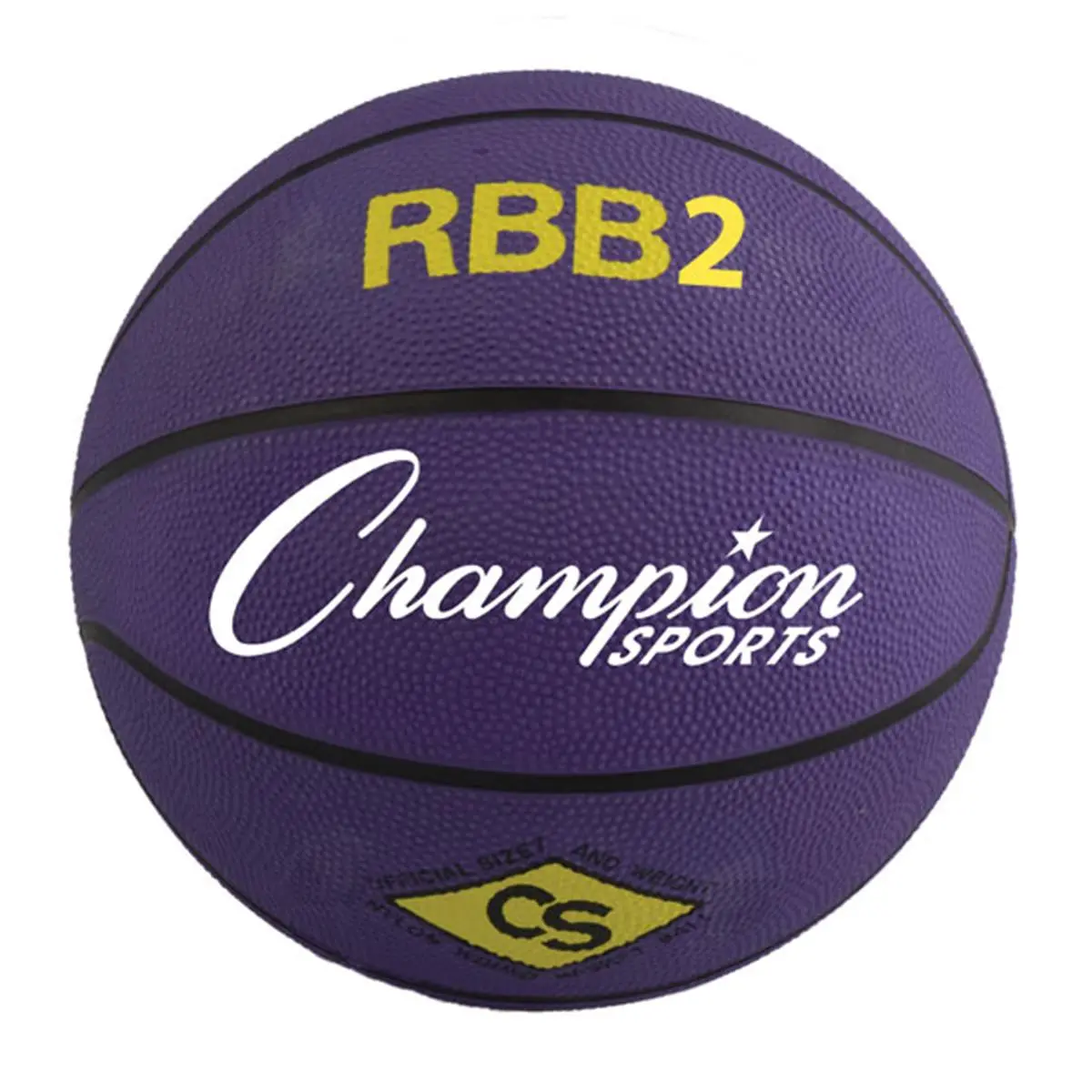 CHAMPION Pro Heavy-Duty Basketball, Composition Rubber Junior Size 5 (27.5 in) for Kids' Outdoor Play, Official Fit - Purple, Diameter 27.5", Basketballs
