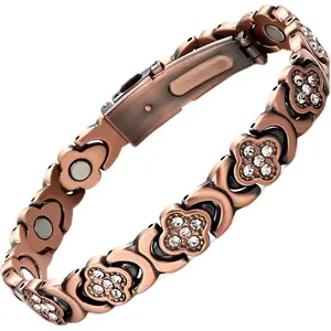 Infinity Clover Pure Copper Magnetic Bracelet for Women – Adjustable Wellness Bracelet with Strong Magnets