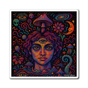 Colorful Psychedelic Refrigerator Magnet