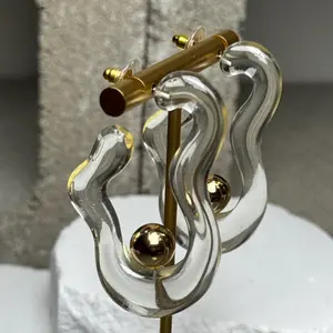 Crystal Current Hoop Earrings