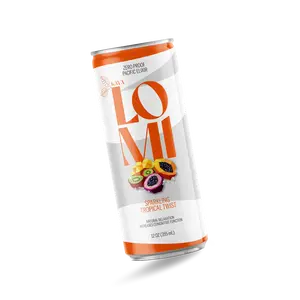 Lomi Tropical Twist Sparkling Kava Beverage - 12 oz Zero Proof Guava & Mango Adaptogen Drink 4-Pack US