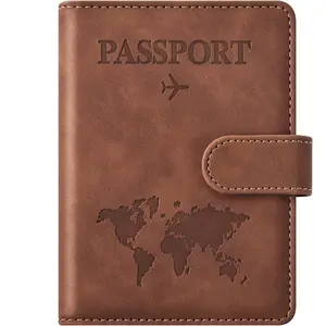 Passport Holder for Travel Essentials, Passport Wallet Cover Case for Travel Must Haves Accessories,Passport Book Holders for Women and Men(brown)
