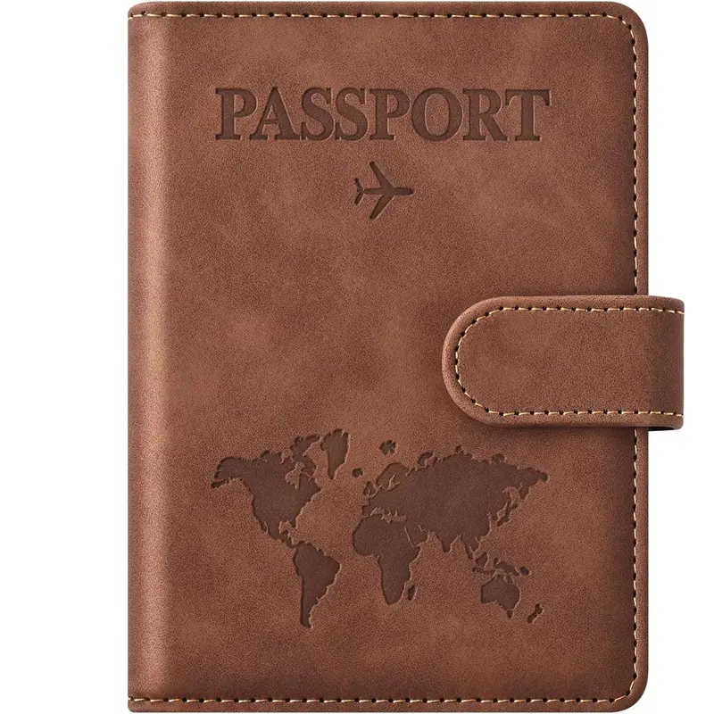 Passport Holder for Travel Essentials, Passport Wallet Cover Case for Travel Must Haves Accessories,Passport Book Holders for Women and Men(brown)
