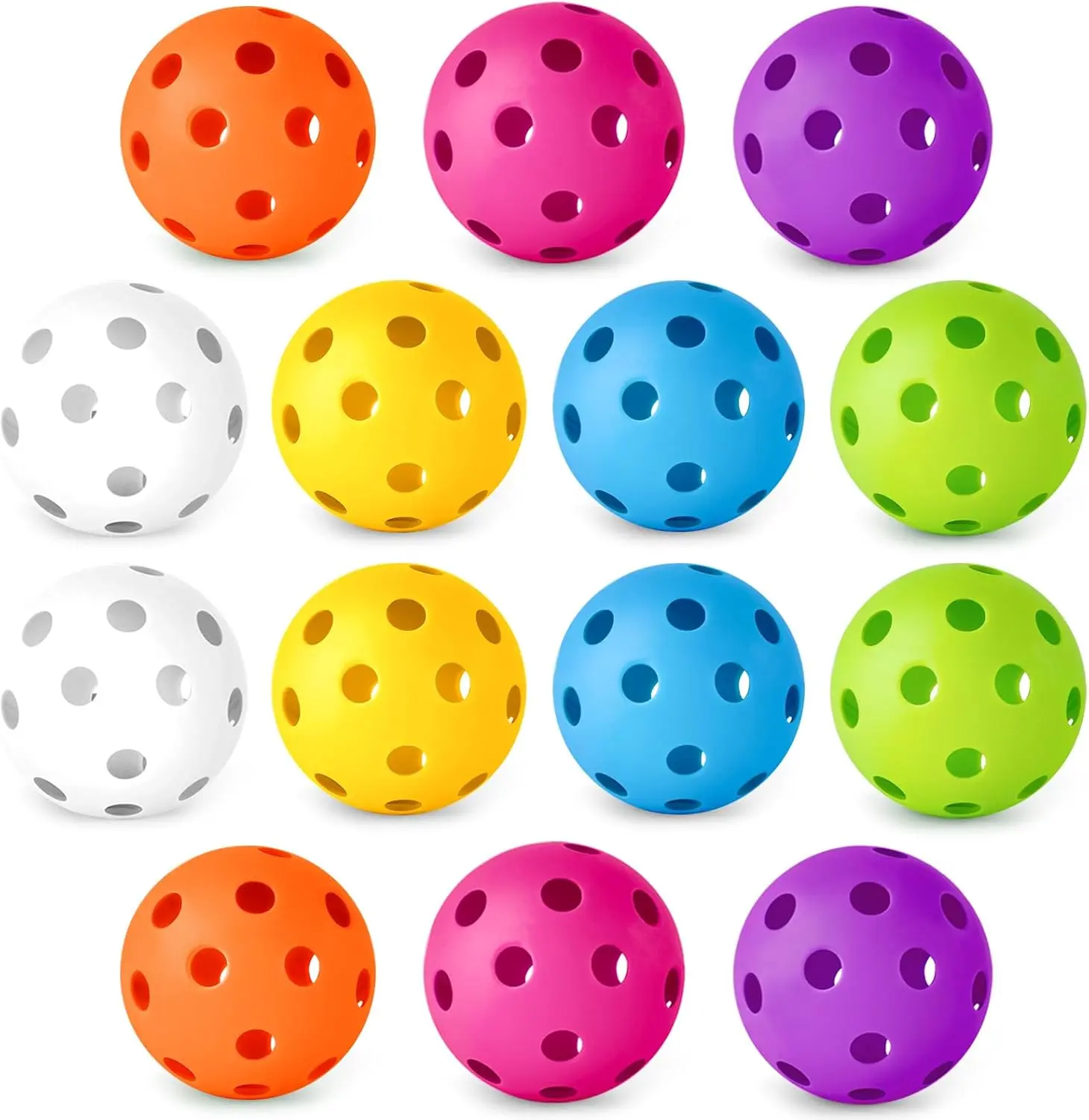 14/48 Pack Baseball Practice Balls Plastic  Balls Lightweight Hollow Softballs for Hitting, Baseball  Indoor Outdoor Use