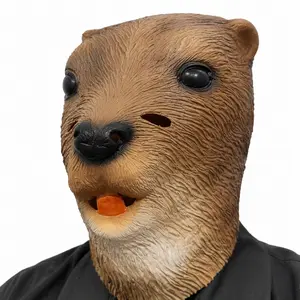 Realistic Beaver Latex Mask, Party Face Masks, Funny Animal Headgear with Breathable Holes, Perfect for Halloween Cosplay, Party Ceremony Accessory