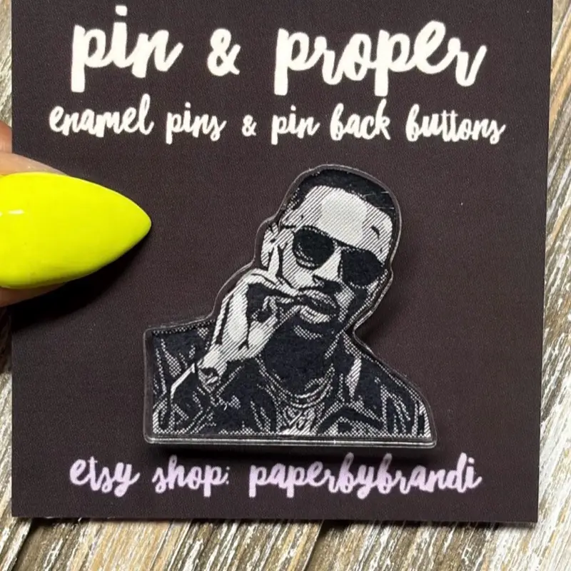 Breezy Acrylic Lapel Pin