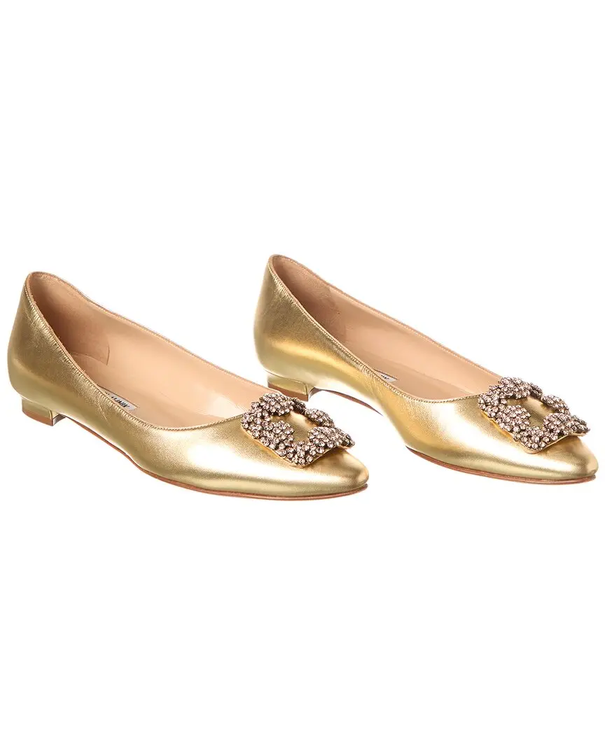 Manolo Blahnik Hangisi Leather Flat (Authentic Pre-Loved)