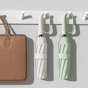 Automatic Rainproof Umbrella, 1 Count Creative Beige Windproof Reinforced Umbrella, Folding Umbrella for Outdoor, Travel, Camping, Hiking, Rainy Days, Wind Resistant Umbrella