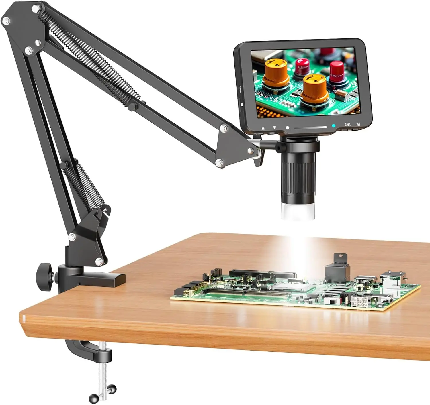 LCD Digital Soldering Microscope for PCB Repair with C-Clamp