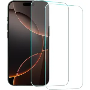 Screen Protector for  16 Pro, 2 Pack Clear 9H Tempered Glass Film Cover Sensor Protection Case Friendly for 6.3 inch