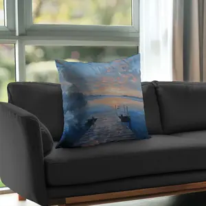Begin Home Decor C1PC2626SB8EKU 26 x 26 in. Calm Dock - Blue Poly Twill Throw - Cozy Comfort