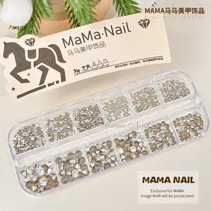 Elegant Glass Nail Rhinestones Multi Shapes Clear & AB Flatback Gems for Luxe 3D Nail Art & Face Makeup