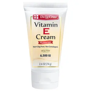 De La Cruz Vitamin E Cream, Face and Skin Moisturizer, Vitamin E Face Cream, 6500 IUs, 2.6 OZ Tube