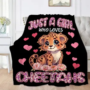 Cheetah Blanket Cheetah Gifts for Women Girls Just A Girl Who Loves Cheetahs Soft Flannel Throws Cozy Lightweight Blankets for Couch Bed Sofa for Teen