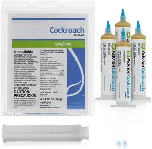 Advion Cockroach Gel Bait, 4 Tubes x 30-Grams, 1 Plunger and 2 Tips, German Roach Insect Pest Control, Indoor and Outdoor Use, Roach Killer Gel for American, German and Other Major Cockroach Species