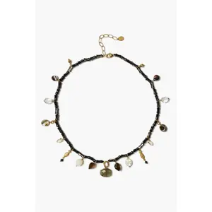 Nautilus Charm Necklace Black Mix