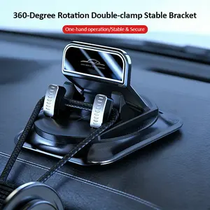 360-Degree Rotation Car Phone Holder, Auto Lock Dashboard Mount with Double Stability, Anti-Slip Secure Stand, Adjustable Viewing Angle & Strong Suction Cup for iPhone & Android