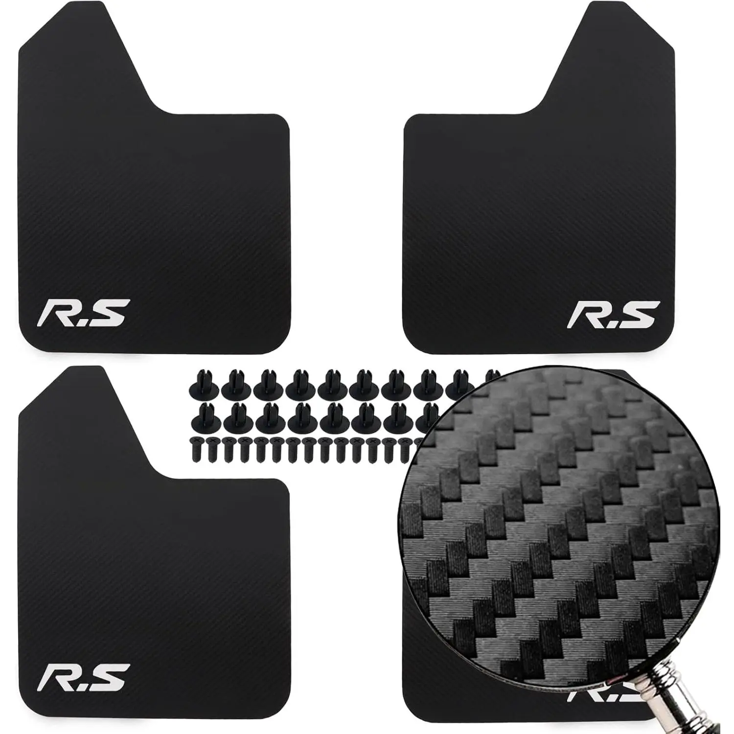 4pcs Black Universal Mudflaps for Car Pickup SUV Van Truck Front Rear Mud Flaps Splash Guards Fender Flares Mudguards with Hardware