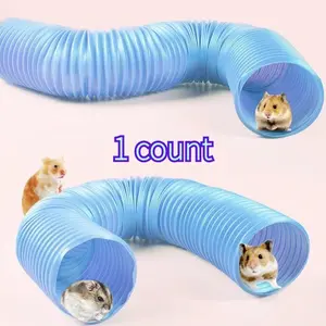 Durable Plastic Expandable Tunnel, Flexible Play Tube & Hideaway for Small Pets, Space-Saving Retractable Toy for Hamsters, Hedgehogs & Guinea Pigs
