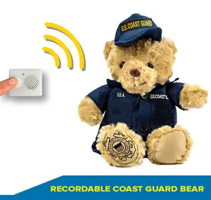 ZZZ Bears Recordable Coast Guard Teddy Bear with Tactical Backpack for Military Families