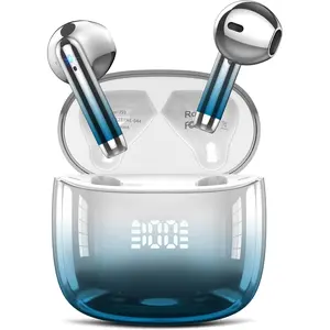 Wireless Earbuds, Bluetooth Headphones 48H Playtime Ear Buds with LED Power Display, IPX7 Waterproof Bluetooth 5.4 Earphones in-Ear Earbuds with 4 Mic for Android iOS Cell Phone Laptop, Light blue