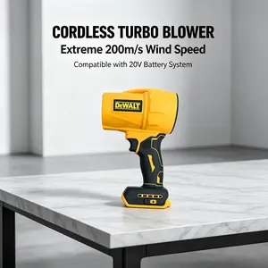 DEWALT Portable 20V Cordless Blower With 120Wh Rated Energy, Ideal For Home Owners And Backyard DIY Users. Sufficient Wind Force Cleans Patio Garbage, Car Surface Dust And Garage Scraps For Routine Household Tidying Tasks
