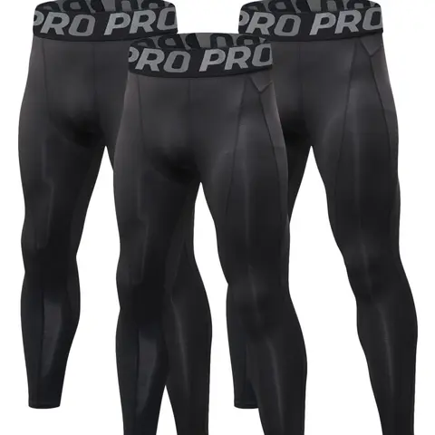 Men's 3/5pcs Athletic Stretchable Letter Print Tight-fitting Sports Compression Leggings, Quick Drying Breathable Pants, Men's Sportswear For Indoor Outdoor Wear, Workout Activewear Bottoms, Breathable Activewear Bottoms, Fitness Clothes