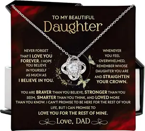 Daughter Gifts From Dad, To My Daughter Love Knot Necklace From Dad, Gifts For Daughter From Dad, Daddy Gifts for My Daughter, Birthday Gifts For Daughter Necklace, Christmas Gift To Daughter From Dad