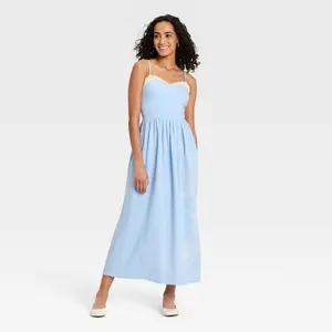 Women's Sleeveless Cutwork Midi Sundress - Universal