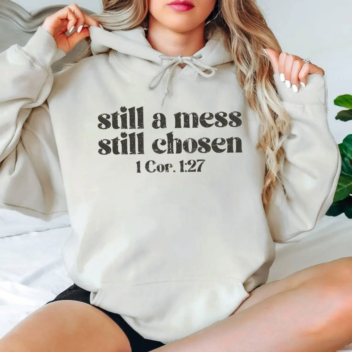 Still A Mess Still Chosen Sweatshirt, Christian Bible Verse Shirt, 1 Corinthians Tshirt, Faith Tee, Religious Hoodie, Inspirational Gift, Unisex Long Sleeve Crewneck Tee, graphic pullover christmas Casual Clothing