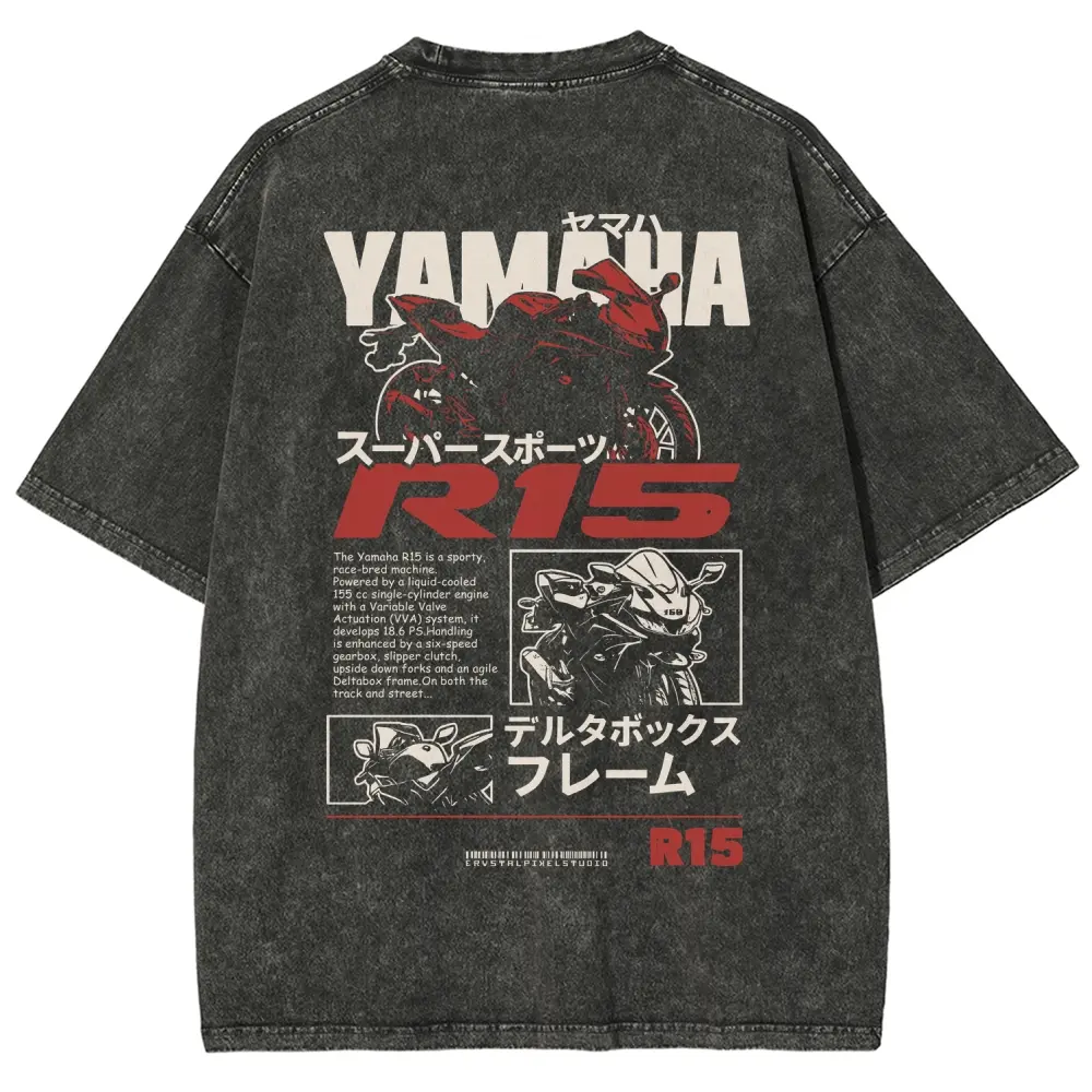 Japanese Motorcycle R15 Vintage Tee 90s Graphic Tees Men's t Shirts Graphic Tee t Shirts Funny Graphic Tee Good Graphic Tees Men's Graphic Tees Streetwear Outfits Men Vacation Outfits Oversized Tshirt Men