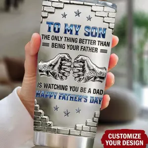 To My Son Personalized Tumbler, Custom Gift For Son From Mom Dad, Inspirational Son Birthday Gift, New Dad Gift, Son Fathers Day