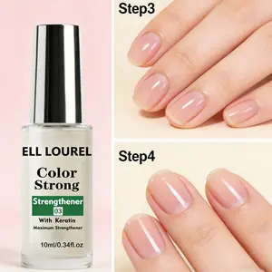 ELL LOUREL Gel Strong Nail Strengthener, 10ml Quick-Dry Nail Hardener & Repair Treatment, for Soft, Fragile & Brittle Nails, Strengthens Nail Beds, Prevents Brittle & Breaks with Long-Lasting Protection, Salon-Quality Finish, Daily Nail Care Serum Oil.