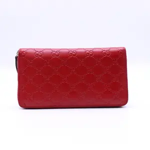 Pre-owned GUCCI leather Small Leather Goods Microguccissima Soft Margaux Zip Around Wallet twins W21361