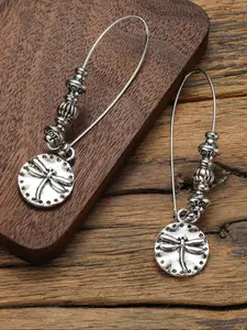 Boho Style Round  Dragonfly Design Dangle Earrings, Fashionable Jewelry for Women & Girls, Trendy All-match & Exquisite Jewelry for Birthday Gift